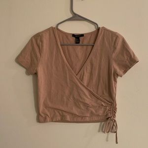 Tan Low Cut Crop Top, Large